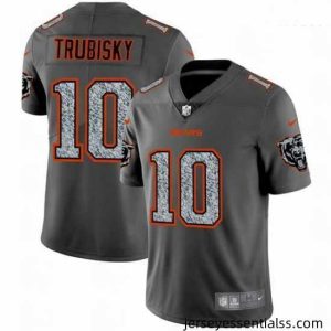 Nike Bears 10 Mitchell Trubisky Gray Camo Vapor Untouchable Limited Jersey