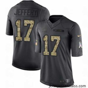 Nike Bears #17 Alshon Jeffery Black Stitched NFL Limited 2016 Salute to Service Jersey