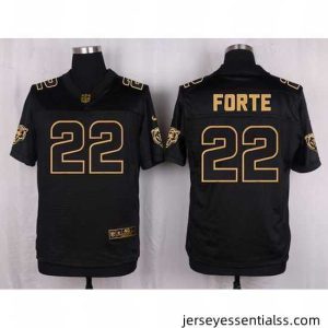 Nike Bears #22 Matt Forte Black Mens Stitched NFL Elite Pro Line Gold Collection Jersey