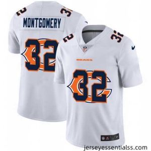 Nike Bears 32 David Montgomery White Shadow Logo Limited Jersey