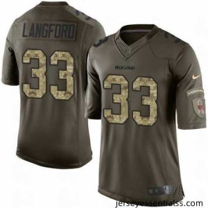 Nike Bears #33 Jeremy Langford Green Mens Stitched NFL Limited Salute to Service Jersey