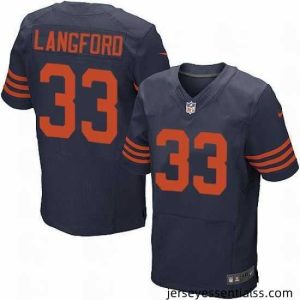 Nike Bears #33 Jeremy Langford Navy Blue 1940s Throwback Mens Stitched NFL Elite Jersey