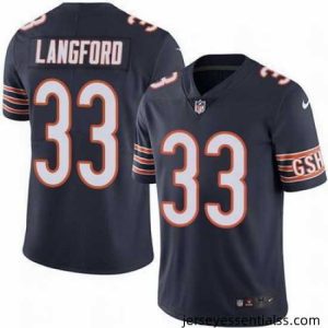 Nike Bears #33 Jeremy Langford Navy Blue Team Color Mens Stitched NFL Vapor Untouchable Limited Jersey