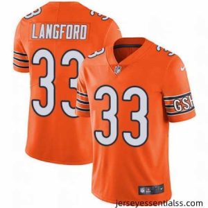 Nike Bears #33 Jeremy Langford Orange Mens Stitched NFL Limited Rush Jersey