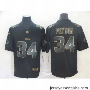 Nike Bears 34 Walter Payton Black Gold Vapor Untouchable Limited Jersey