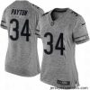 Nike Bears #34 Walter Payton Gray Womens Stitched NFL Limited Gridiron Gray Jersey