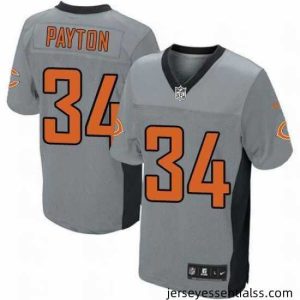 Nike Bears #34 Walter Payton Grey Shadow Stitched NFL Elite Jersey