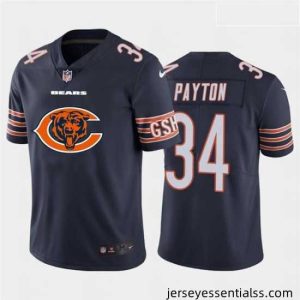 Nike Bears 34 Walter Payton Navy Team Big Logo Vapor Untouchable Limited Jersey