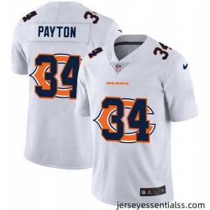 Nike Bears 34 Walter Payton White Shadow Logo Limited Jersey