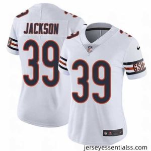 Nike Bears #39 Eddie Jackson White Womens Stitched NFL Vapor Untouchable Limited Jersey