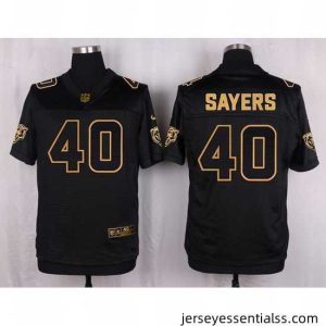 Nike Bears #40 Gale Sayers Black Mens Stitched NFL Elite Pro Line Gold Collection Jersey