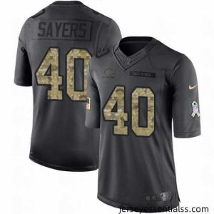 Nike Bears #40 Gale Sayers Black Mens Stitched NFL Limited 2016 Salute to Service Jersey