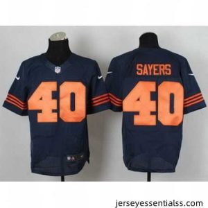 Nike Bears #40 Gale Sayers Navy Blue Alternate Mens Stitched NFL Elite Jersey