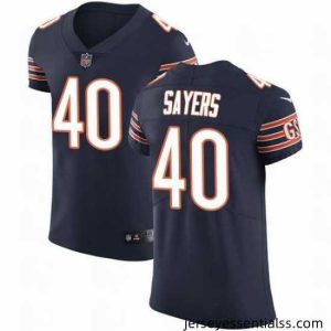 Nike Bears #40 Gale Sayers Navy Blue Team Color Mens Stitched NFL Vapor Untouchable Elite Jersey