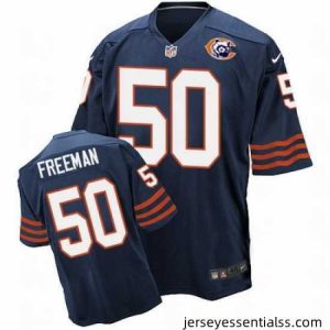 Nike Bears #50 Jerrell Freeman Navy Blue Throwback Mens Stitched NFL Elite Jersey