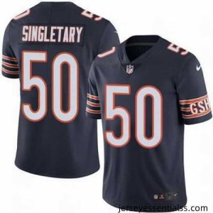 Nike Bears #50 Mike Singletary Navy Blue Team Color Mens Stitched NFL Vapor Untouchable Limited Jersey
