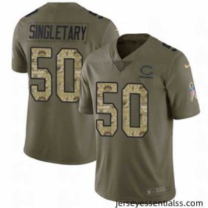 Nike Bears #50 Mike Singletary Olive Camo Mens Stitched NFL Limited 2017 Salute To Service Jersey