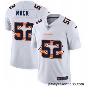 Nike Bears 52 Khalil Mack White Shadow Logo Limited Jersey