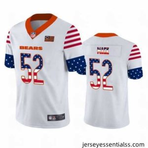 Nike Bears 52 Khalil Mack White USA Flag Fashion Limited Jersey