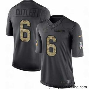 Nike Bears #6 Jay Cutler Black Mens Stitched NFL Limited 2016 Salute to Service Jersey