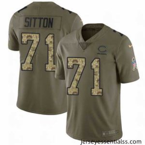 Nike Bears #71 Josh Sitton Olive Camo Mens Stitched NFL Limited 2017 Salute To Service Jersey