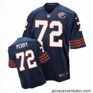 Nike Bears #72 William Perry Navy Blue Throwback Mens Stitched NFL Elite Jersey