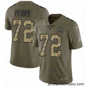 Nike Bears #72 William Perry Olive Camo Mens Stitched NFL Limited 2017 Salute To Service Jersey