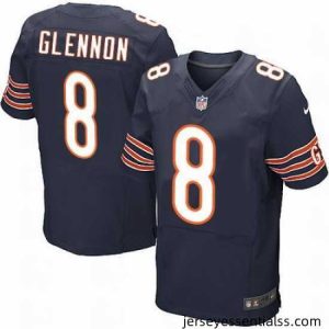 Nike Bears #8 Mike Glennon Navy Blue Team Color Mens Stitched NFL Elite Jersey