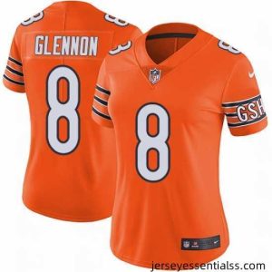 Nike Bears #8 Mike Glennon Orange Womens Stitched NFL Limited Rush Jersey