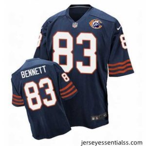 Nike Bears #83 Martellus Bennett Navy Blue Throwback Mens Stitched NFL Elite Jersey