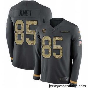 Nike Bears 85 Cole Kmet Anthracite Salute to Service Stitched NFL Limited Therma Long Sleeve Jersey