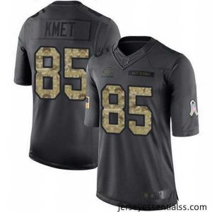 Nike Bears 85 Cole Kmet Black Stitched NFL Limited 2016 Salute to Service Jersey
