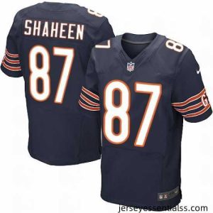 Nike Bears #87 Adam Shaheen Navy Blue Team Color Mens Stitched NFL Elite Jersey