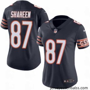 Nike Bears #87 Adam Shaheen Navy Blue Team Color Womens Stitched NFL Vapor Untouchable Limited Jersey