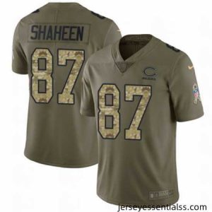 Nike Bears #87 Adam Shaheen Olive Camo Mens Stitched NFL Limited 2017 Salute To Service Jersey