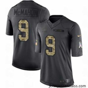 Nike Bears #9 Jim McMahon Black Mens Stitched NFL Limited 2016 Salute to Service Jersey