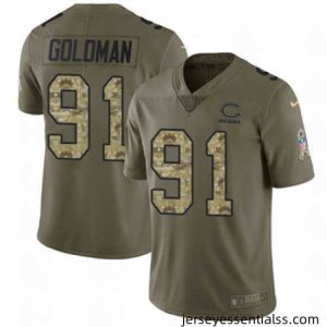 Nike Bears #91 Eddie Goldman Olive Camo Mens Stitched NFL Limited 2017 Salute To Service Jersey