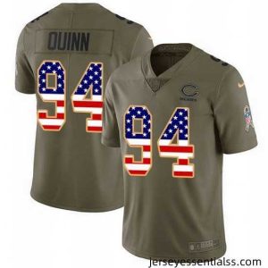 Nike Bears 94 Robert Quinn Olive USA Flag Stitched NFL Limited 2017 Salute To Service Jersey