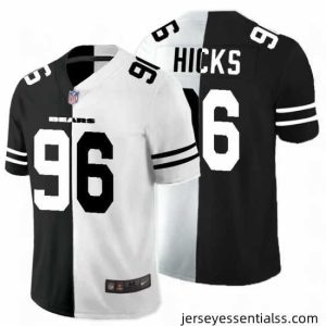 Nike Bears 96 Akiem Hicks Black And White Split Vapor Untouchable Limited Jersey