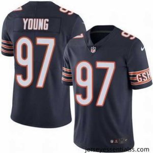 Nike Bears #97 Willie Young Navy Blue Mens Stitched NFL Limited Rush Jersey