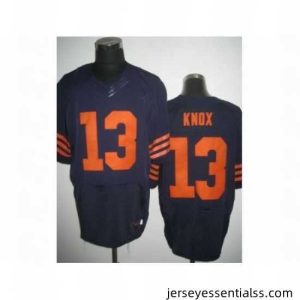 Nike Chicago Bears 13 Johnny Knox Blue Elite Orange Number NFL Jersey