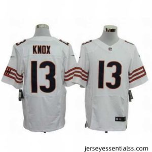 Nike Chicago Bears 13 Johnny Knox White Elite NFL Jersey