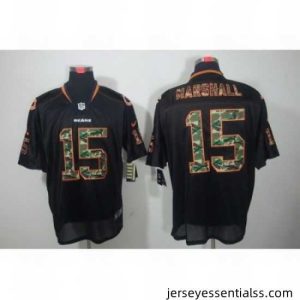 Nike Chicago Bears 15 Brandon Marshall Black Elite Lights Out Camo Number NFL Jersey