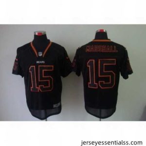 Nike Chicago Bears 15 Brandon Marshall Black Elite Lights Out NFL Jersey