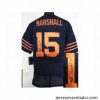 Nike Chicago Bears 15 Brandon Marshall Blue Elite Orange Number Signed NFL Jersey
