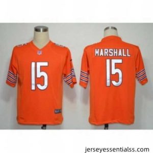 Nike Chicago Bears 15 Marshall Orange Game NFL Jersey