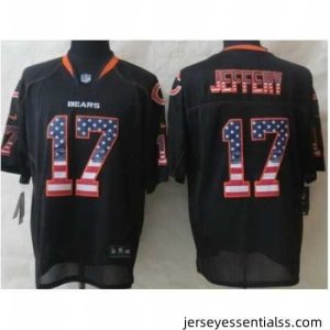 Nike Chicago Bears 17 Alshon Jeffery Black Elite USA Flag Fashion NFL Jersey