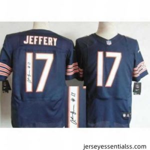 Nike Chicago Bears 17 Alshon Jeffery Blue Elite Signed NFL Jersey