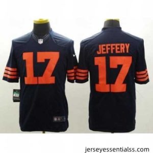 Nike Chicago Bears 17 Alshon Jeffery Blue Limited Orange Number NFL Jersey