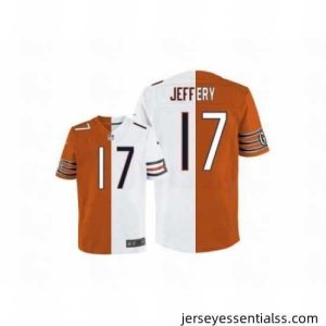 Nike Chicago Bears 17 Alshon Jeffery White-Orange Elite split NFL Jersey